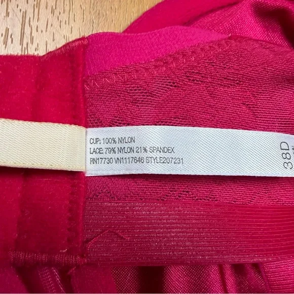 38D Gilligan O’Malley Pink Lace Underwire Bra Floral Mesh Lace Womens - Picture 6 of 9